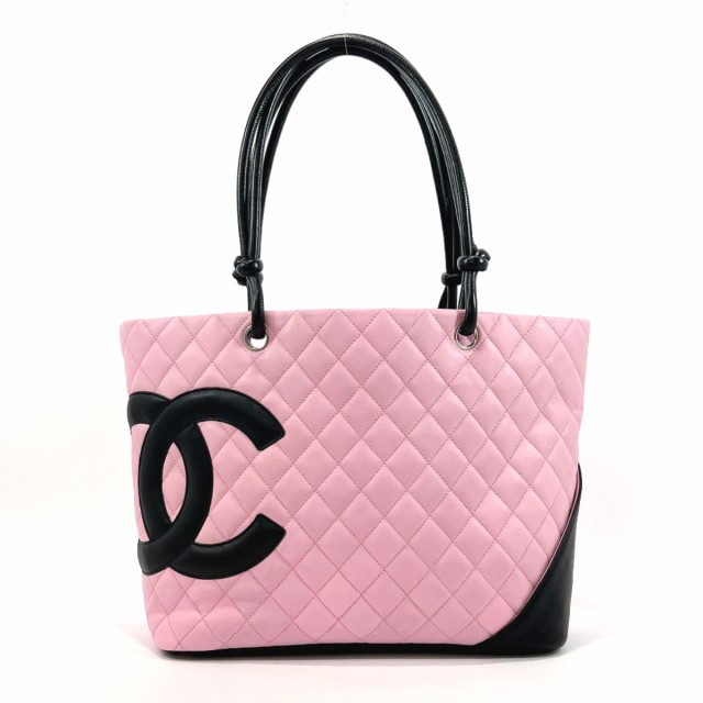 CHANEL シャネル トートバッグ ラージトート カンボンライン ラムスキン ピンク ピンク レディース 中古