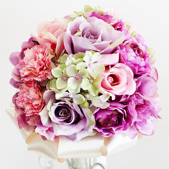 最安値に挑戦 ブーケ 造花 結婚式 ブートニア 手作り パープルブーケ バラ ダリア 紫 ピンク グリーン ウェディング 花束 フラワーアレンジメント アー 新発売の Farmerscentre Com Ng