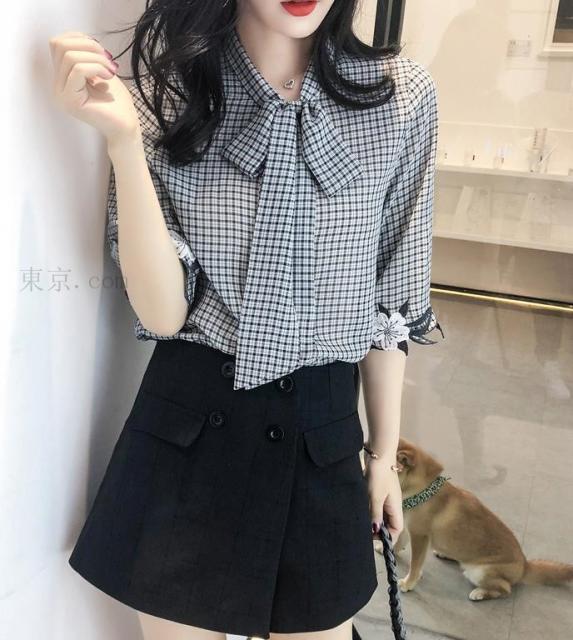 送料無料 新作 可愛いブラウス ボウタイ 五分袖 リボン ブラウス 韓国ファッション デート パールボタン 大きいサイズ レディース トの通販はau Wowma ワウマ 東京 Com 商品ロットナンバー