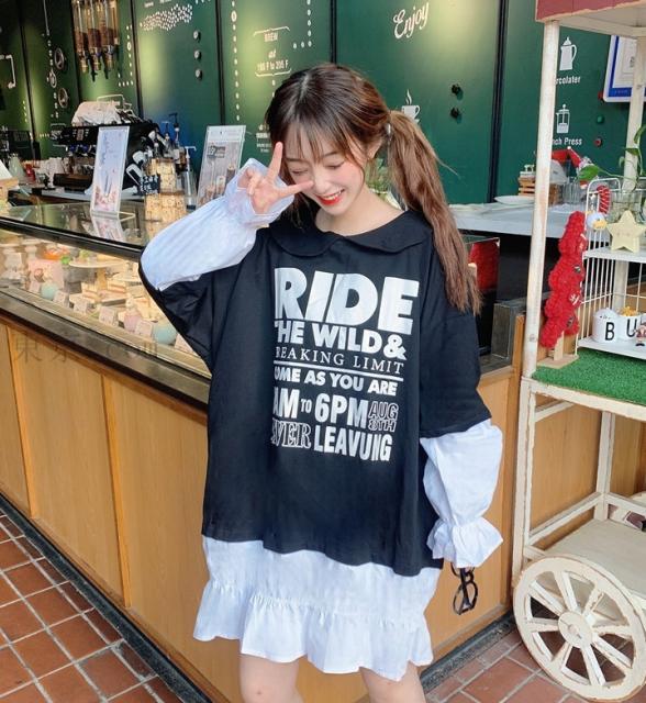 送料無料 フリーサイズワンピース 学生ワンピース 綿ワンピ 長袖ワンピ ワンピ 膝丈 体型カバー 可愛いの通販はau Wowma ワウマ 東京 Com 商品ロットナンバー