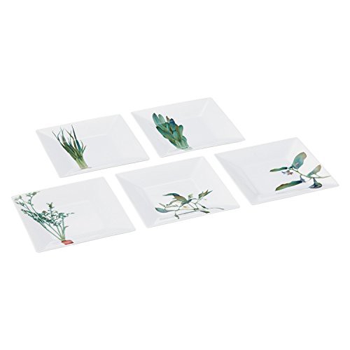 新規購入 Noritake(ノリタケ) ファインポーセレン 京香旬彩 15cmスクエアプレート 絵変り5枚 F10194/1620-15, キヨセシ 1932b2fa