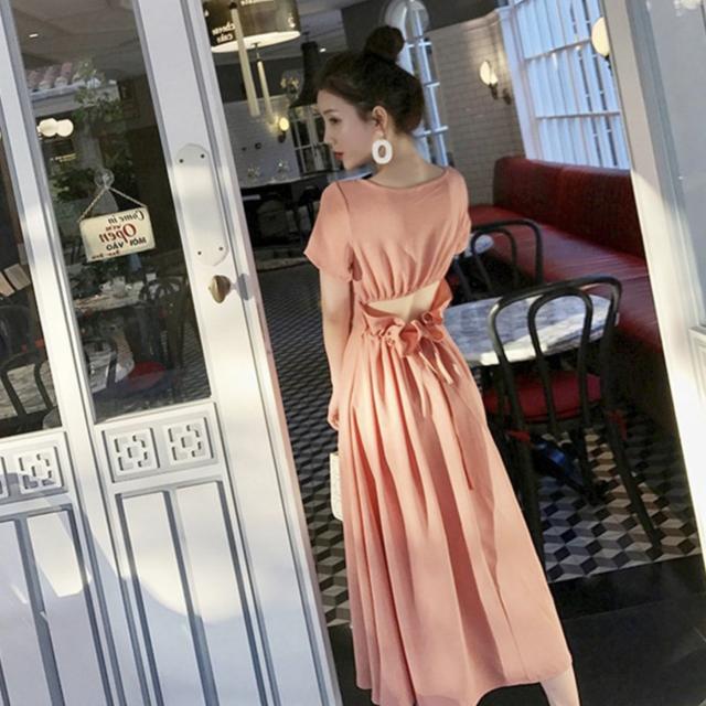 送料無料 パーティードレス バックシャン 後ろリボン 半袖 ミモレ丈 ワンピース ロングドレス フォーマル 結婚式 二次会 披露宴 お呼の通販はau Wowma ワウマ パーティードレス専門店 Vergarmo 商品ロットナンバー