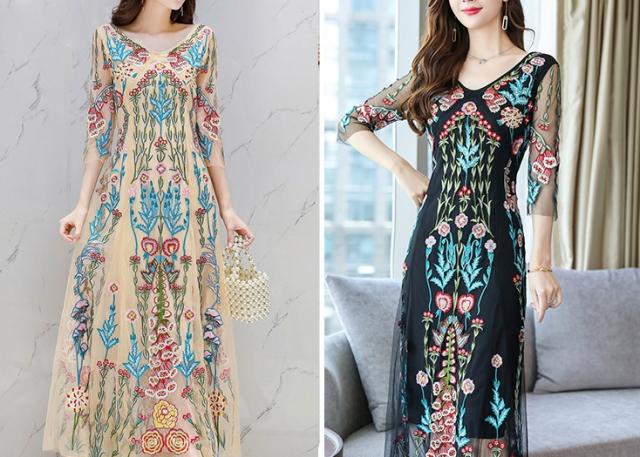 訳ありセール格安 シフォンレース花刺繍のロングドレス ワンピース マキシ丈 七分袖 透け感 花柄 黒 オフホワイト 大人可愛い 大きめサイズあり 超歓迎 Carlavista Com 訳ありセール格安 シフォンレース花刺繍のロングドレス ワンピース マキシ丈 七分袖 透け感 花柄 黒 オフホワイト 大人可愛い 大きめサイズあり 超歓迎 Carlavista Com