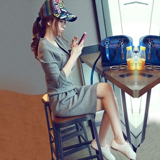 即納 最大半額 らくちんリラックス ウエストストレッチ スウェット ワンピース 膝上丈 グレー 黒 キレイめカジュアル 21年春夏再入荷 Sportunia Com