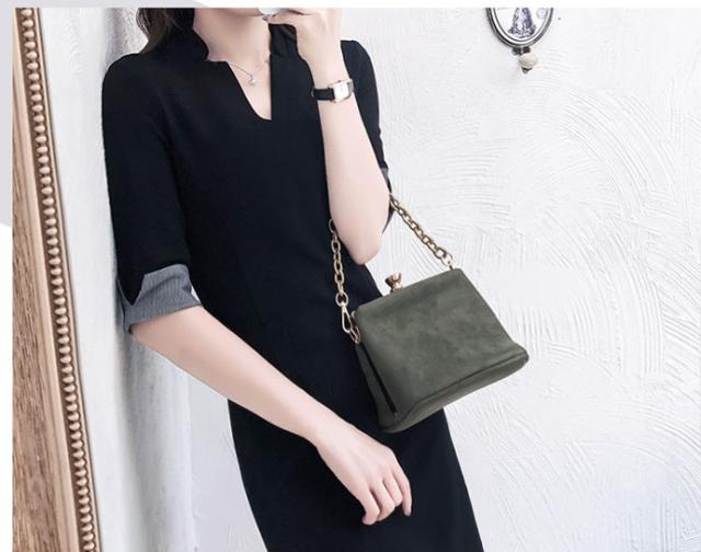 おしゃれ人気 シンプル 細見え Vネック オフィス スリム ワンピース ウエスト切替ステッチ ブラック ３xlあり 膝丈 タイトスカート Ol 通 プレミア商品 Sportunia Com