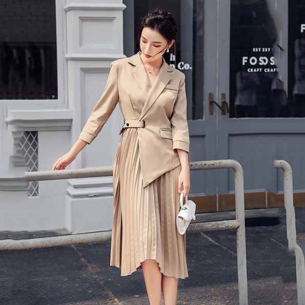 人気の レイヤード調 ワンピース ウエストベルト プリーツスカート ブラック ベージュ ランダム裾 21公式店舗 Gdpcambodia Org