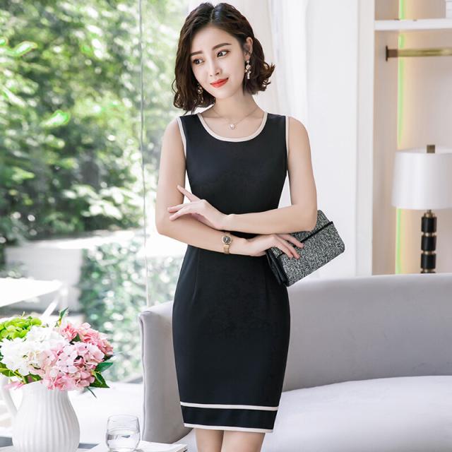 海外最新 ノースリーブワンピース ジャケットセットアップ 膝上丈ワンピース ノーカラージャケット パイピングデザイン 黒 ブルー 大きめサ 日本産 Vigorgh Com