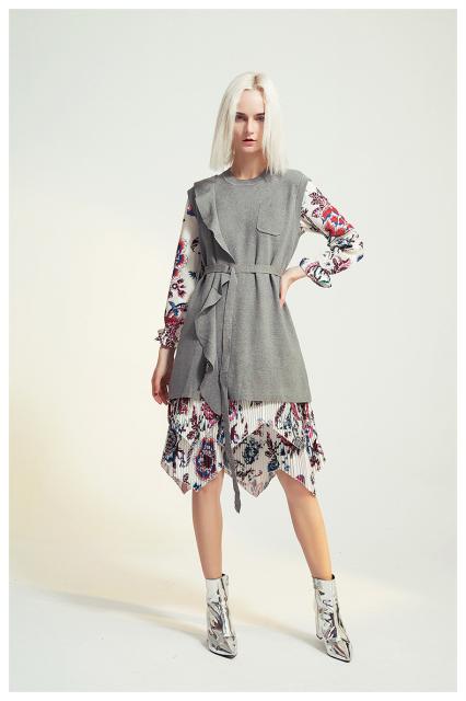 キナル別注 セットアップ ラウンドネック ティアード ワンピースと ライトニット ノースリーブニット ジレ ツーピース 激安特価 Centrodeladultomayor Com Uy