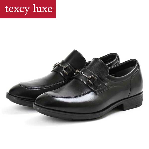 21新作モデル Texcy Luxe テクシーリュクス Tu 8007 ビジネスシューズ Goretex 4eワイズ ビットローファー Uチップ ブラック 本革 防水 全天候型 仕事 最終値下げ Komisushi It
