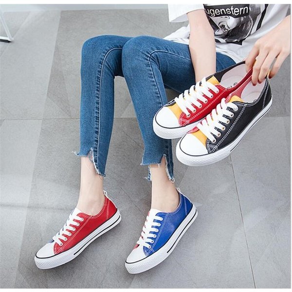 スニーカー レディースシューズ カップル ローカットスニーカー キャンパスシューズ ズック靴 厚底 レースアップシューズ カジュアル の通販はau Pay マーケット Ashley セール開催中 商品ロットナンバー