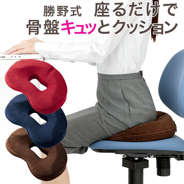 メイダイ 勝野式 座るだけで骨盤キュッとクッション ( 全3色 cushion 椅子 腰痛対策 姿勢 骨盤矯正 骨盤座布団 シートクッション ...