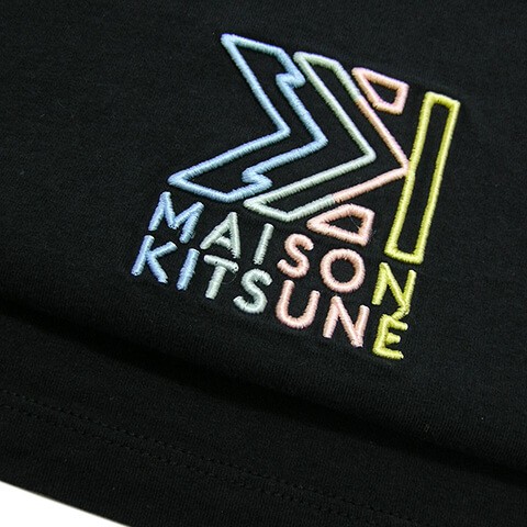 21正規激安 メゾンキツネ Maison Kitsune レディース Tシャツ Ew Kj0010 ブラック Black 半袖 クルーネック 刺繍 刺しゅう 希少 Www Centrodeladultomayor Com Uy