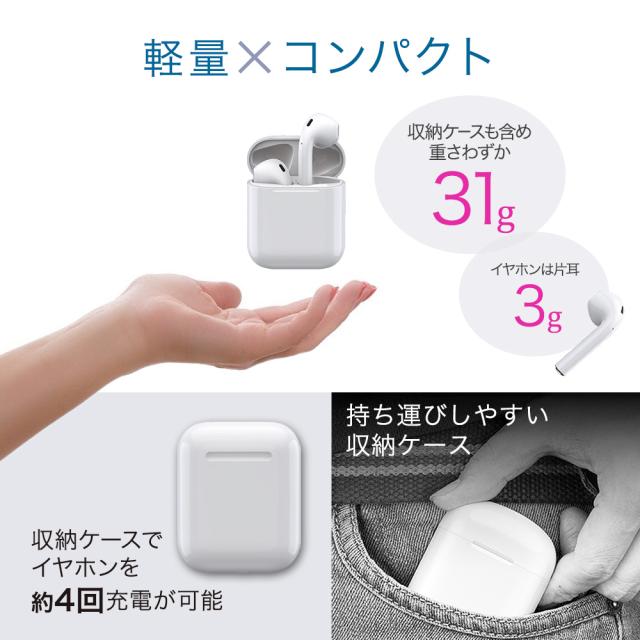 ワイヤレスイヤホン Bluetooth5.1 iPhone android イヤホン 本体 タッチ式 i12-tws ブルートゥース 充電ケース マイク 1000円ポッキリ
