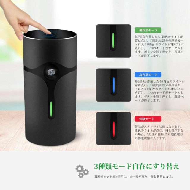 高知インター店 送料無料 新品 ブラック 小型オゾン発生器 脱臭機 Usb充電式 脱臭機 車載空気清浄機 消臭 空気清浄 除菌 脱臭 4400mah電源付き 送料無料 早い者勝ち Gdpcambodia Org