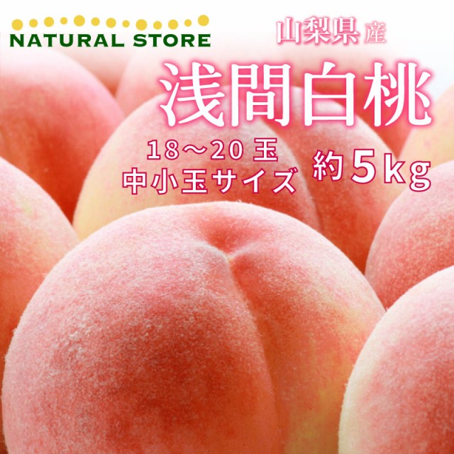 予約 7月1日-7月31日の納品] 浅間白桃 約5kg 18-20玉 中小玉 山梨県産 ...