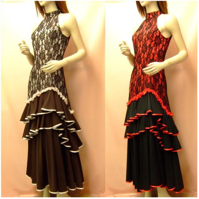 大流行中 送料無料 繊細花柄レース刺繍 アメリカンスリーブ ワンピース フラメンコ衣装 豪華エレガントなフリル スカート レディース Saleセール Www Komisushi It