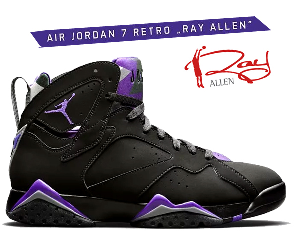 ナイキ エア ジョーダン 7 Nike Air Jordan Retro Ray Allen Purple Fir Milwaukee 爆買い送料無料 Field スニーカー レイアレン Black 053