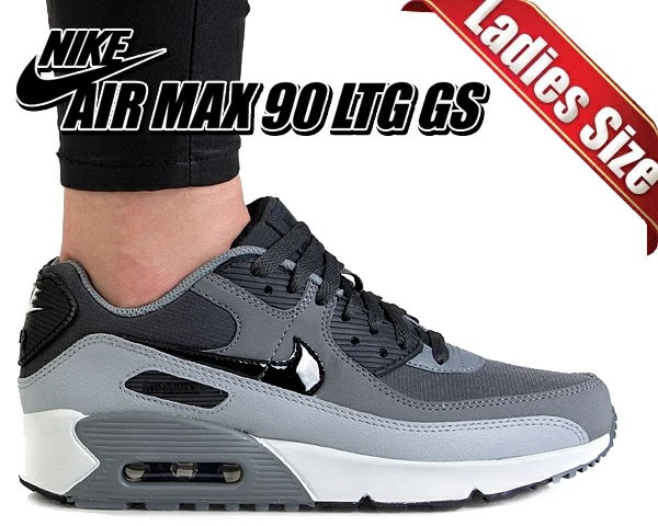 【ナイキ エアマックス 90 レザー ガールズ】NIKE AIR MAX 90 LTR (GS) anthracite/black-dark grey cd6864-015 レディース スニーカー A