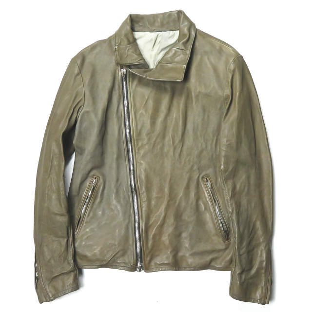 大流行中 Incarnation インカネーション イタリア製 ベジタブルタンニング カーフレザーダブルライダースジャケット S ブラウンカーキ 全国宅配無料 Olsonesq Com