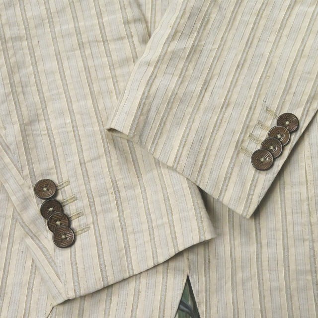 超歓迎新作 ETRO エトロ 19SS イタリア製 コットンリネン ストライプ2Bジャケット 191-1G108-1137 46 ベージュ テーラード 竹林裏地 アウターの通販はau PAY マーケット - ブランド古着 LOOP Wowma!店|商品ロットナ 好評再入荷