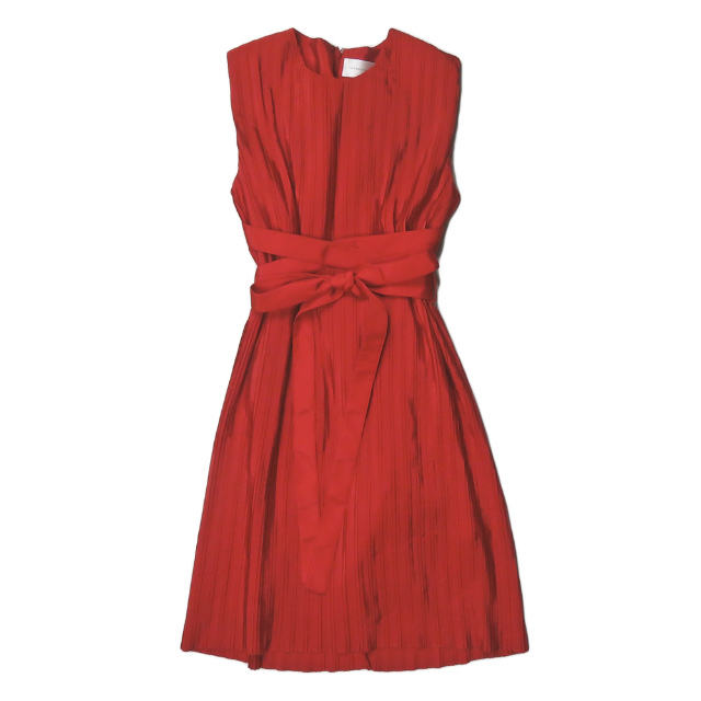 人気商品再入荷 新品 Victoria Victoria Beckham ヴィクトリア ヴィクトリア ベッカム Washed Tafetta Scarlet タフタプリーツワンピース F 40 圧倒的高評価 Upik Ac Ug