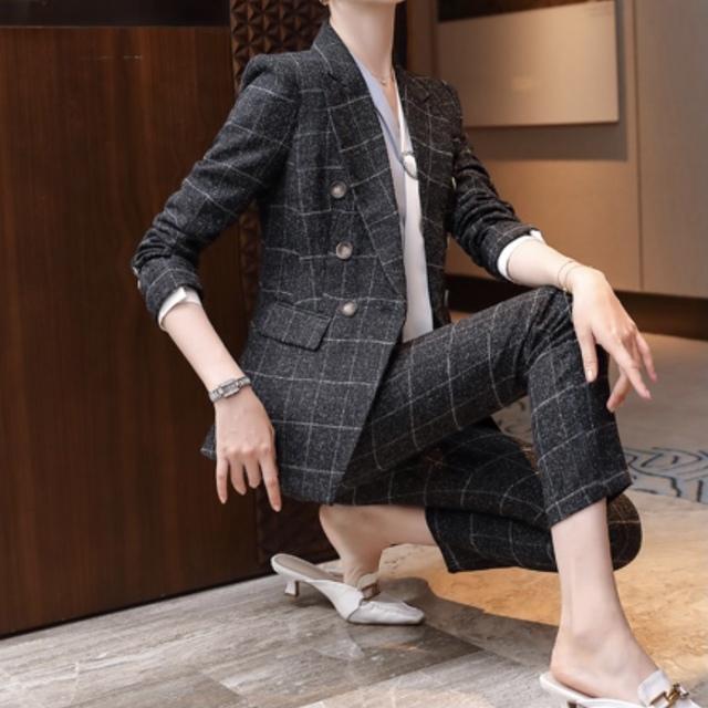 絶妙 パンツスーツ レデイース チェック セットアップ スーツ レディース フォーマル パンツスーツ おしゃれ チェック柄 韓国 カジュアルスー 独創的 Www Servblu Com