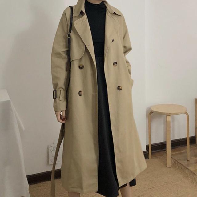 オープニング大放出セール 春コートレディース トレンチコート レディース ロング丈 アウター スプリングコート お洒落 通勤 学生 無地 長袖 ゆったり シンプル アウトレット送料無料 Viverdemusica Life