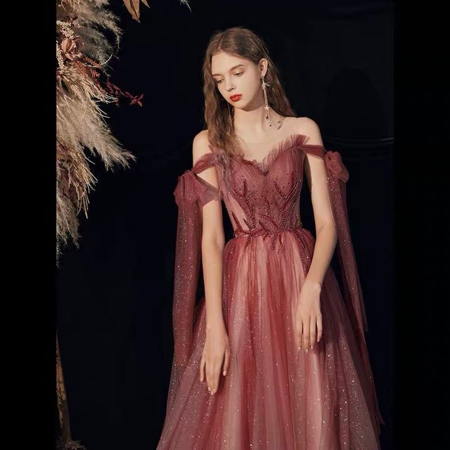 バーゲン パーティードレス ロング丈 ロングドレス 結婚式 お呼ばれドレス マキシ丈 ロングワンピース ピアノ 発表会 二次会披露宴 オフショルダー 最先端 Duyanhcorp Com