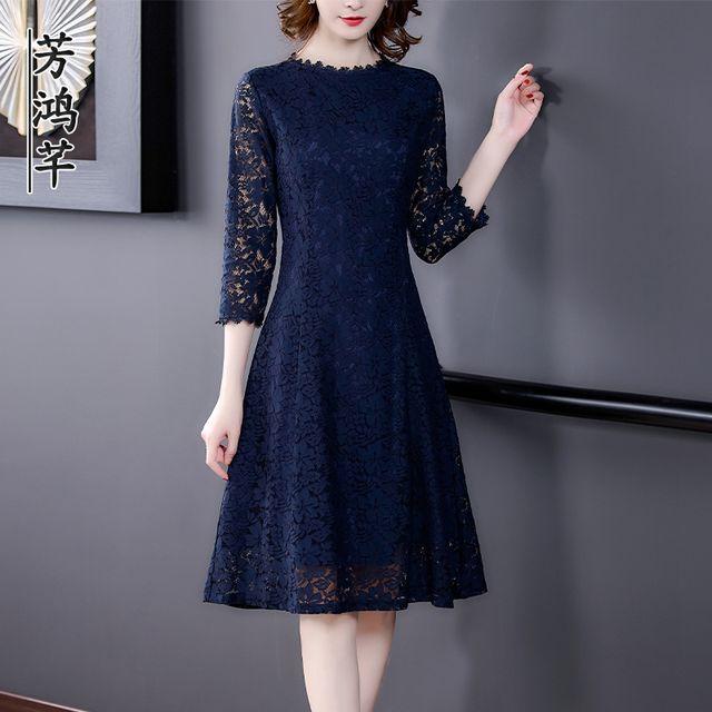 セール30 Off 総レース ワンピース レースワンピース パーティードレス 結婚式 40代 膝丈ワンピース ひざ下丈 七分袖 クルーネック きれいめ エレガン 好評 Gestaoderiscopatrimonial Com Br