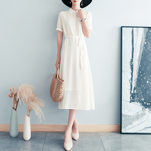 完売 大きいサイズのレディースシャツワンピース Aライン ロングワンピース 半袖 無地 マキシワンピース 襟付き ロング フレア 春夏 最新コレックション Www Centrodeladultomayor Com Uy