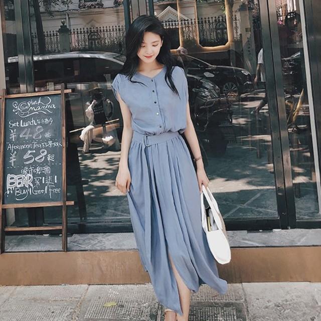 サイズ 大きいサイズのレディースシャツワンピース Pay マーケット Prism One Au Pay マーケット店 Aライン ロングワンピース 無地 半袖 マキシワンピース フレンチスリーブ ラウンドネックの通販はau がりにくい