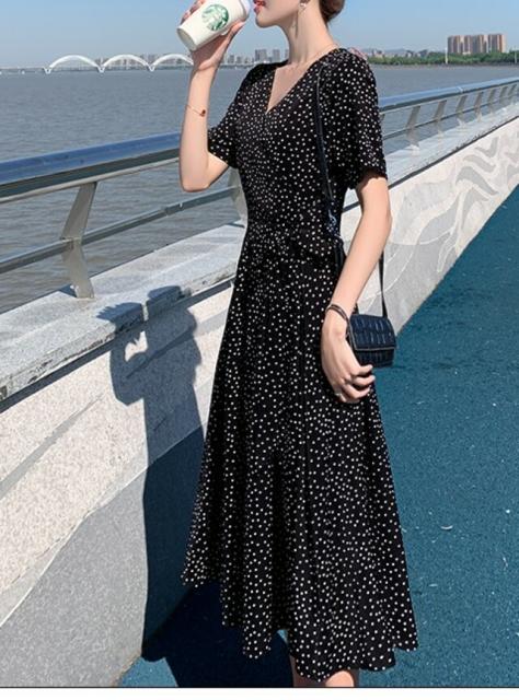 返品送料無料 カシュクールワンピースロング ウエストリボン Aライン ロングワンピース 半袖 マキシワンピース レディース お出かけ 韓国 新色登場 Centrodeladultomayor Com Uy