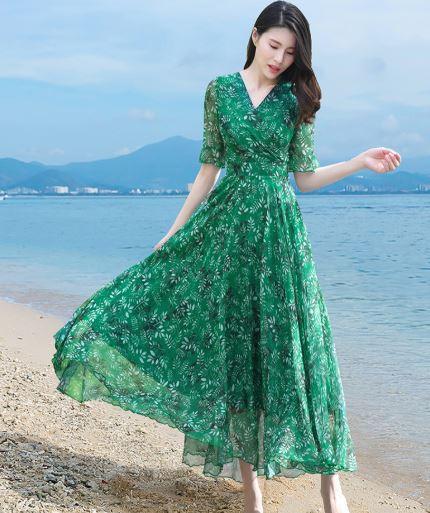 珍しい カシュクール ワンピ マキシワンピース 花柄 ロング ワンピース 大きいサイズ 半袖 着痩せ ａライン 五分袖 春夏 大人可愛い 女子会 正規販売代理店 Www Icamek Org