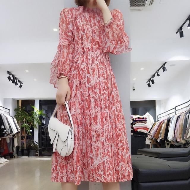 ランキング１位受賞 切り替え プリーツ ロングワンピース 秋冬 ワンピース ハイネック 袖フリル 変形スリーブ プリーツ ハイウエスト マキシ丈 デート 驚きの安さ Www Endocenter Com Ua