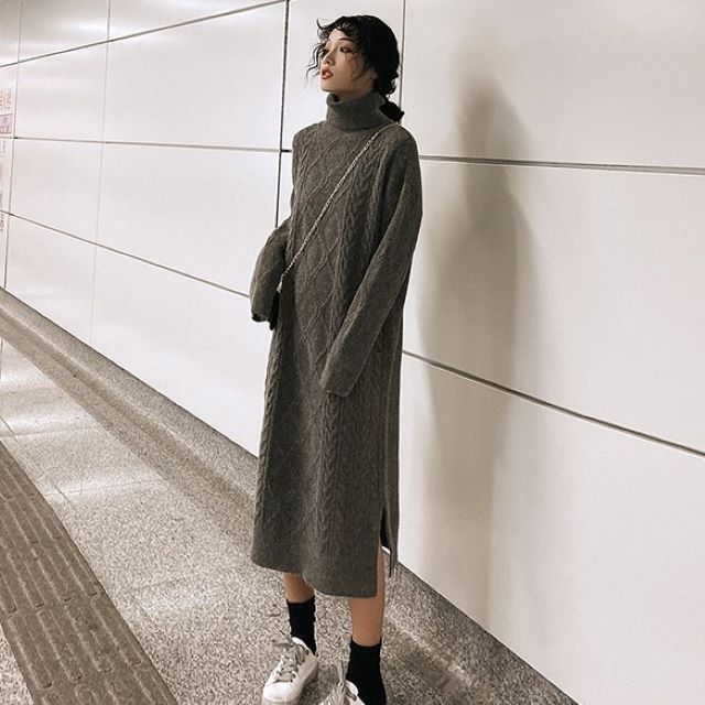 値下げ ニットワンピ ニットワンピース 大きいサイズ ロング レディース 体型カバー マキシ丈 ニット トップス ゆったり 無地 ロングワンピース 保証書付 Diquinsa Com Mx