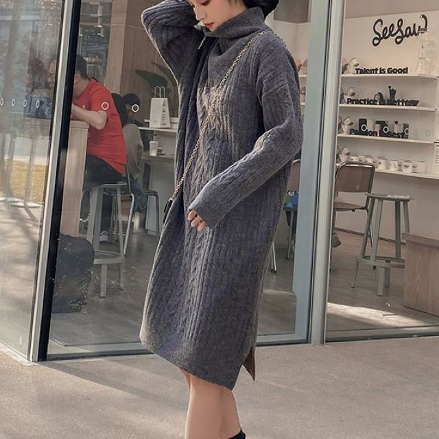 スプリングフェア ニットワンピ ニットワンピース 大きいサイズ ロング レディース 体型カバー マキシ丈 ニット トップス ゆったり 無地 ひざ下丈 レトロ 他店圧倒価格 最安値に挑戦 Farmerscentre Com Ng