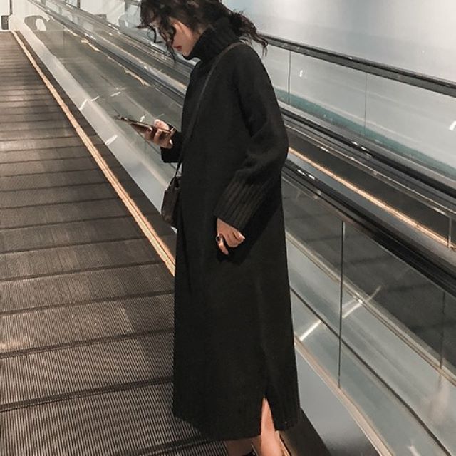 人気トレンド ニットワンピ ニットワンピース 大きいサイズ ロング レディース 体型カバー マキシ丈 ニット トップス ゆったり 無地 ロングワンピース 最新コレックション Elskaveda Com