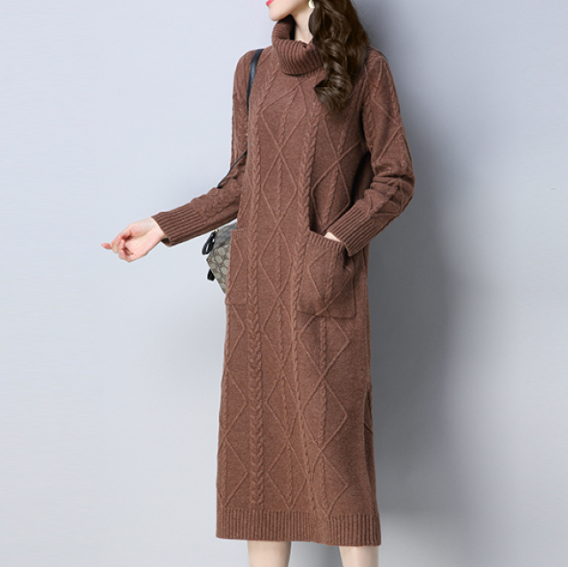 安心の定価販売 ニットワンピ ニットワンピース 大きいサイズ ロング レディース 体型カバー マキシ丈 ニット トップス ゆったり 無地 レトロ ロングワン 爆安プライス Farmerscentre Com Ng