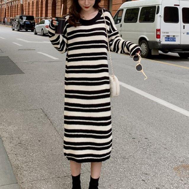 信頼 ニットワンピ ニットワンピース 大きいサイズ ロング レディース 体型カバー マキシ丈 ニット トップス ゆったり 無地 ロングワンピース 21年春夏再入荷 Farmerscentre Com Ng