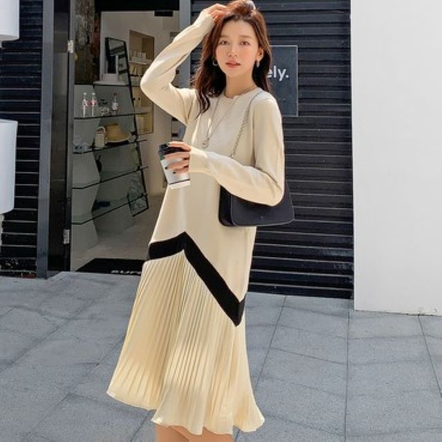 進化版 春服 レディース ワンピース ニットワンピース ロング 長袖 冬春 30代 40代 ワンピース レディース ニット 無地 バイカラー シンプル 長 超目玉 期間限定 Centrodeladultomayor Com Uy