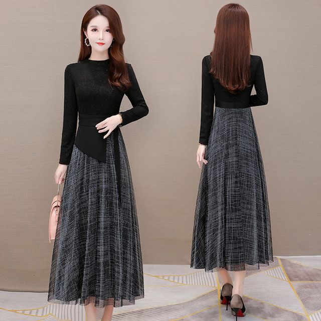 人気ブランド フォーマル 大人 上品 結婚式 フォーマル エレガント スカート きれいめ ワンピース 着痩せ 新作 異素材 レディース ロング ワンピース 21年最新海外