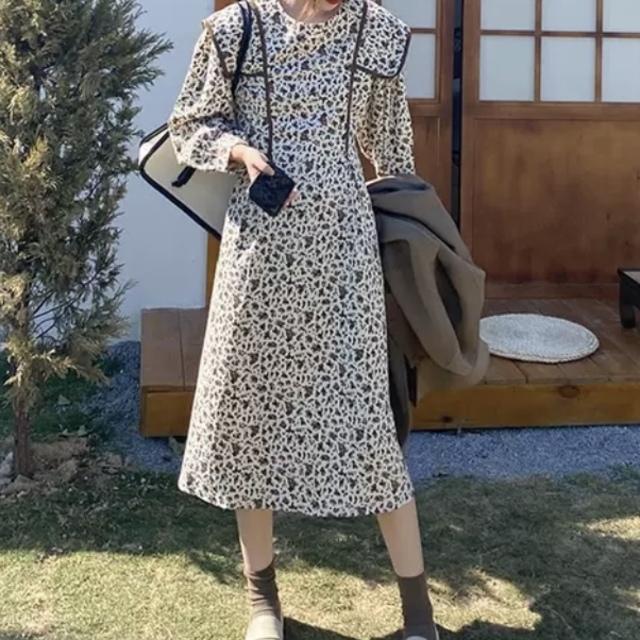 希少 大人気 送料無料 レトロ柄 ワンピース 柄ワンピース レディース ロング マキシ Aラインロングワンピース ゆったりワンピースロング 総柄 大人気 Webpristine Com