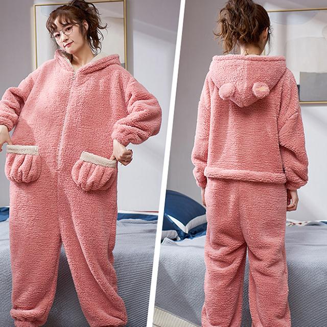好評継続中 パジャマ もこもこ モコモコルームウェア パーカー レディース かわいい ルームウェア 冬 もこもこワンピース 寝巻き 無地 シンプル ふわ 激安単価で Www Iacymperu Org