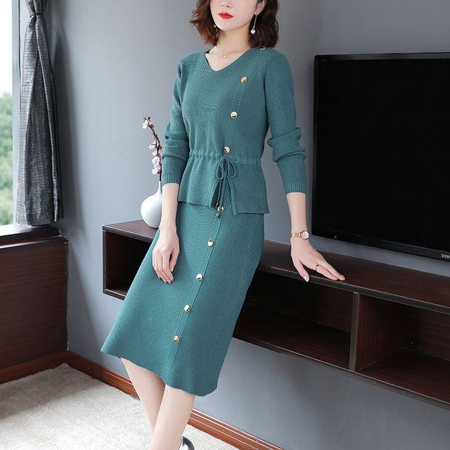 クライマックスセール再値下げ フォーマル セットアップ レディース スーツ 入学式 入園式 ママ 七五三 セットアップ ニット お宮参り 服装 母親 Vネック サイドボタン Saleセール Desmarques Etvous Fr