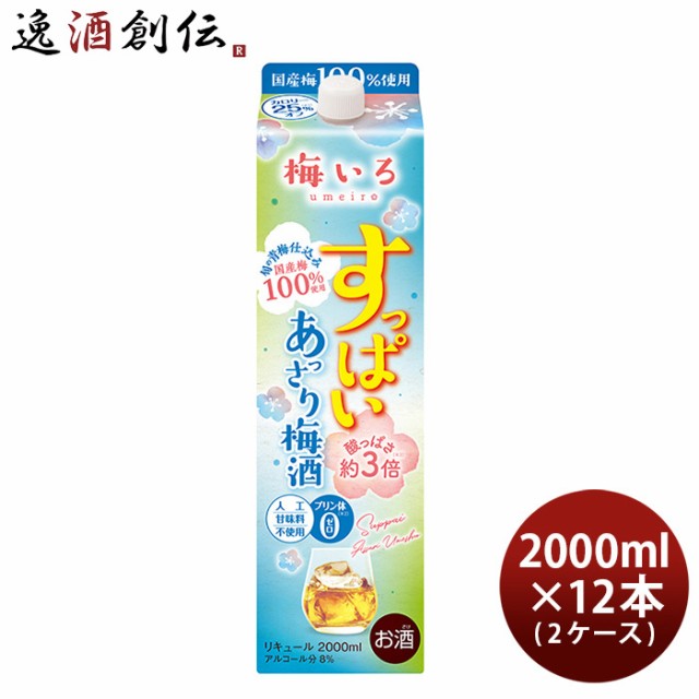 父の日 すっぱい あっさり梅酒 2L 2000ml 12本 2ケース 合同酒精 梅酒 パック