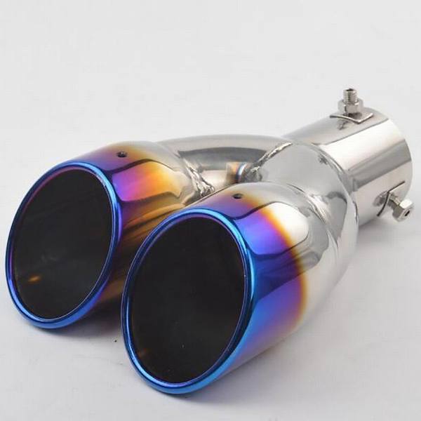 日本製 車用マフラーカッター 2本出し下向き 汎用 下向きマフラーカッター 落下防止 内径63mm ステンレス チタン焼調 ストレート ふるさと納税 Centrodeladultomayor Com Uy