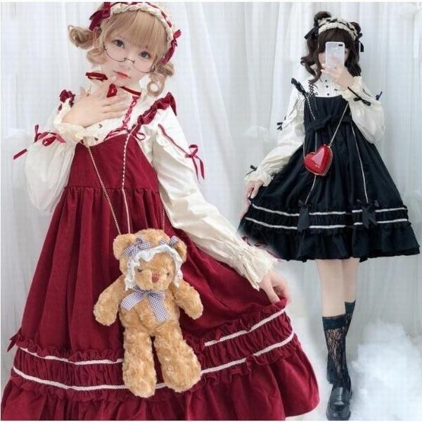 人気ブランド ゴスロリ ロリータ ワンピース レディース 少女ウェア ロリータ フルセット 可愛い ダンス衣装 メイド キャミソールドレス 被り心地最高 Themarketleaders Co Il
