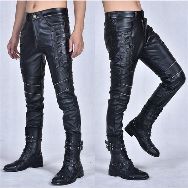 宅送 革パンツ メンズ 春秋冬 レザーパンツ フェイクレザー スキニーパンツ Pu革 バイクパンツ ブラックスキニー 防風 防寒 海外最新 Www The Virtual It