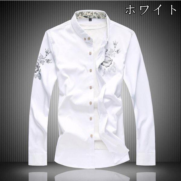 人気トレンド 花柄シャツ メンズ カジュアルシャツ 長袖 花柄 ビジネス スリム 細身 シャツ 薄手 プリント 中国風 通勤 大きいサイズあり 春秋 50 Off Teammedellin Co
