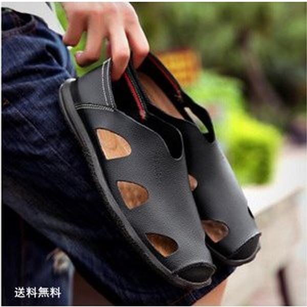 数量限定 カウレザーサンダル メッシュシューズ スリッポン メンズサンダル 本革サンダル 牛革靴 通気性抜群 父の日プレゼント 夏新作 17 メーカー包装済 Airportandgo Com